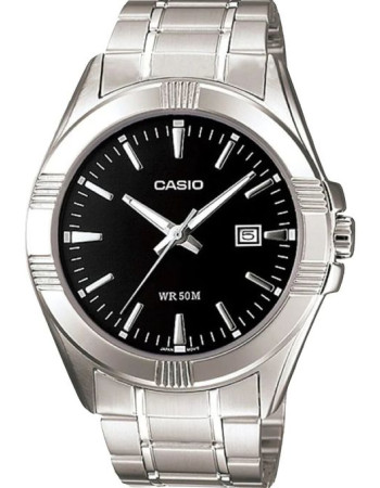 Casio – Cadran noir avec dateur – Aiguilles fluorescentes – MTP-1308D-1AVDF