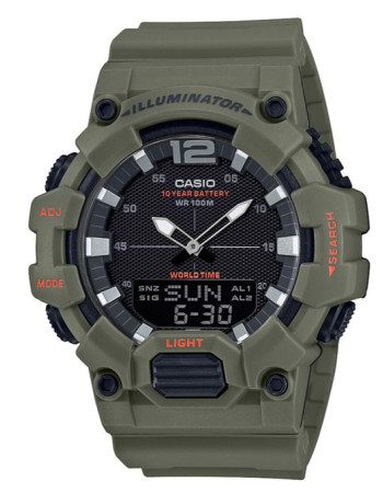 Casio – Verte – Sport – Double montre – Résistance à l'eau 100 mètres – HDC-700-3A2VDF
