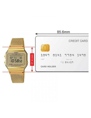 Casio A700WMG-9ADF – Doré – Super Slim – Vintage – Bracelet milanais