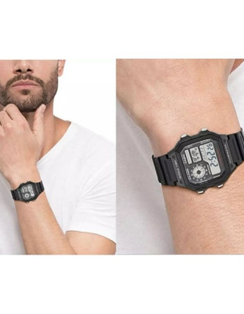 Casio – Montre homme digitale – Bracelet noir – AE-1200WH-1AVDF Casio – Montre homme digitale – Bracelet noir – AE-1200WH-1AVDF