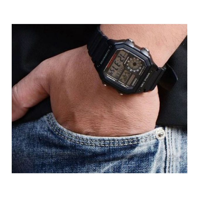 Casio – Montre homme digitale – Bracelet noir – AE-1200WH-1AVDF