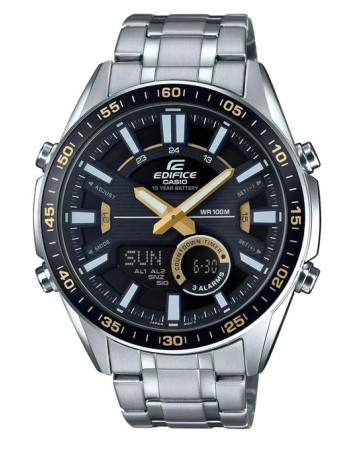 Casio – EDIFICE – Double montre Numérique/Analogique – 3 Alarmes – EFV-C100D-1BVDF