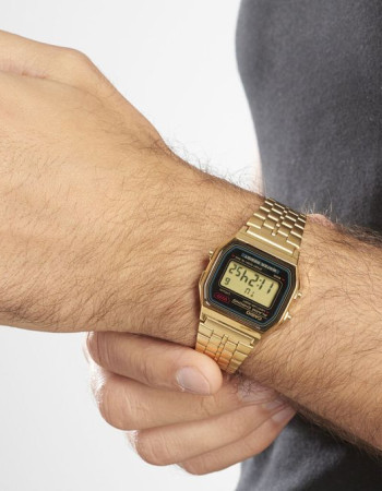 Casio – Cadran carré – Vintage Collection – Doré – Bracelet en acier inoxydable – A159WGEA-1DF