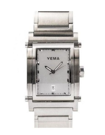 YEMA – Montre homme – Rectangulaire – Boîtier argenté – Bracelet métallique argenté – FR307