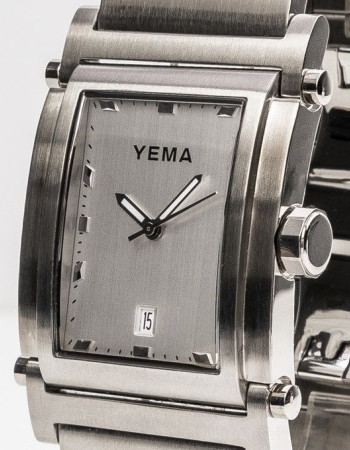 YEMA – Montre homme – Rectangulaire – Boîtier argenté – Bracelet métallique argenté – FR307