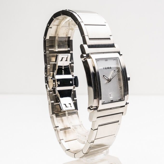 YEMA – Montre homme – Rectangulaire – Boîtier argenté – Bracelet métallique argenté – FR307