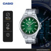 Casio – Montre pour hommes – Solaire & verre saphir inrayable – Fond vert – Tout en acier inoxydable – MTS-RS100D-3AVDF