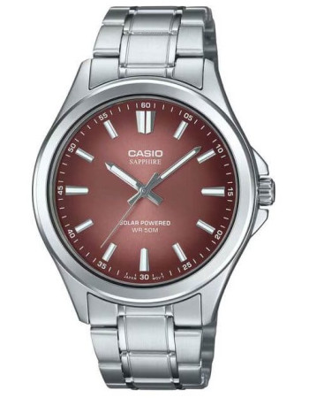 Casio – Montre pour hommes – Solaire & verre saphir inrayable – Fond marron – Tout en acier inoxydable – MTS-RS100D-5ADF Casio – Montre pour hommes – Solaire & verre saphir inrayable – Fond marron – Tout en acier inoxydable – MTS-RS100D-5ADF