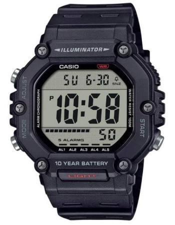 Casio – Montre sport pratique et robuste noir pour hommes – Autonomie pile 10 ans – Étanche 100 m – AE-1600H-1AV