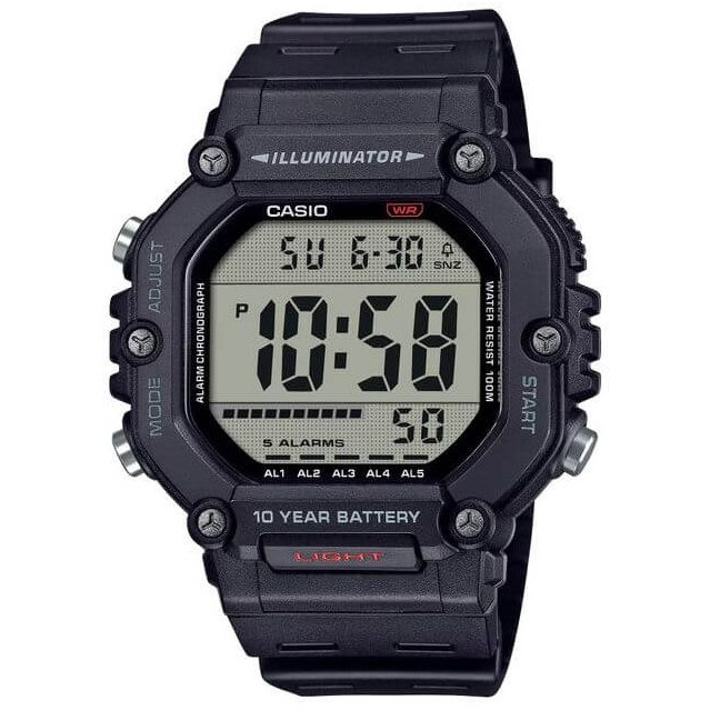 Casio – Montre sport pratique et robuste noir pour hommes – Autonomie pile 10 ans – Étanche 100 m – AE-1600H-1AV