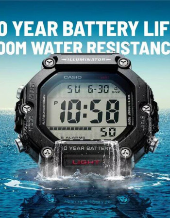 Casio – Montre sport pratique et robuste noir pour hommes – Autonomie pile 10 ans – Étanche 100 m – AE-1600H-1AV