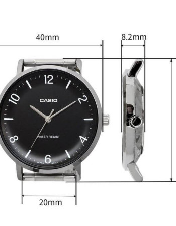 Casio – Montre classique noire avec bracelet en cuir noir pour hommes – Étanche – MTP-VT03L-1B Casio – Montre classique noire avec bracelet en cuir noir pour hommes – Étanche – MTP-VT03L-1B