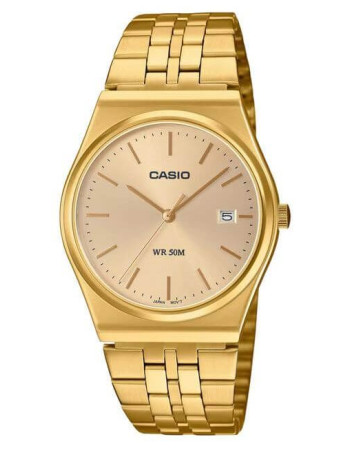 Casio – Montre classique au style rétro doré avec dateur et étanche pour hommes – Tout en acier inoxydable – MTP-B145G-9AV Casio – Montre classique au style rétro doré avec dateur et étanche pour hommes – Tout en acier inoxydable – MTP-B145G-9AV