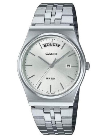 Casio – Style des années 80 – Classique pour hommes – Dateur jours/mois – Tout en acier inoxydable – MTP-B146D-7AV