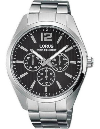 Lorus – Montre pour hommes au cadran noir et blanc avec motifs rayures – Étanche 50 m – RP623CX9