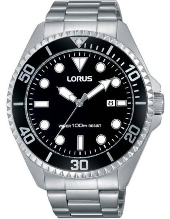 Lorus – Somptueuse montre à quartz pour hommes, cadran noir avec dateur et étanche 100 m – RH939GX9