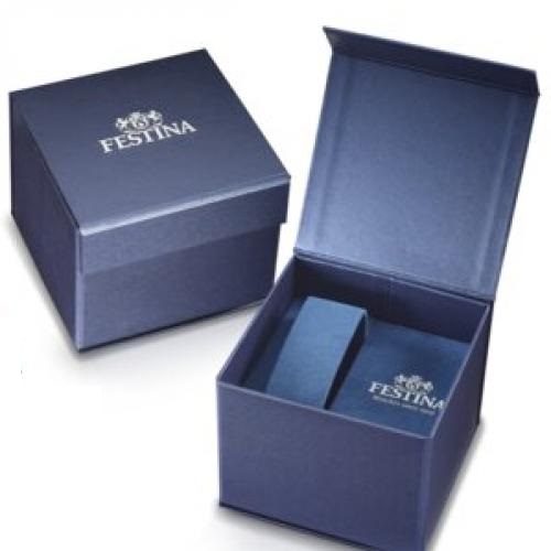 Festina – Montre pour hommes – Chronographe – Bracelet en cuir bleu – F6855/A