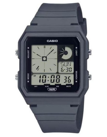 Casio – Vintage Collection en couleur Gris – Modèle carré – Bracelet en résine gris foncé – LF-20W-2A2DF