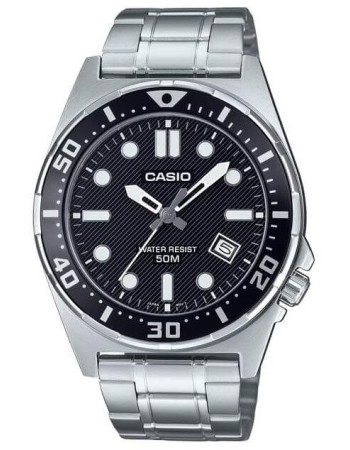 Casio – Montre analogique pour hommes – Fond noir – Étanche 50 m – Tout en acier inoxydable – MTD-135D-1AV Casio – Montre analogique pour hommes – Fond noir – Étanche 50 m – Tout en acier inoxydable – MTD-135D-1AV