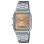 Casio – Montre fond couleur saumon – Double montre numérique/analogique – Bracelet en acier inoxydable – AQ-230A-4AMQY