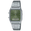 Casio – Vintage Collection double montres – Fond vert & bracelet en acier inoxydable – AQ-230A-3AMQY