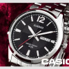 Casio – Montre pour hommes au fond texturé en noir et dateur jours/mois – Étanche 50 m – MTP-1335D-1AVDF