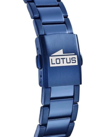Lotus – Chronographe en acier inoxydable bleu pour hommes – Étanche 100 m avec dateur – 18680/2