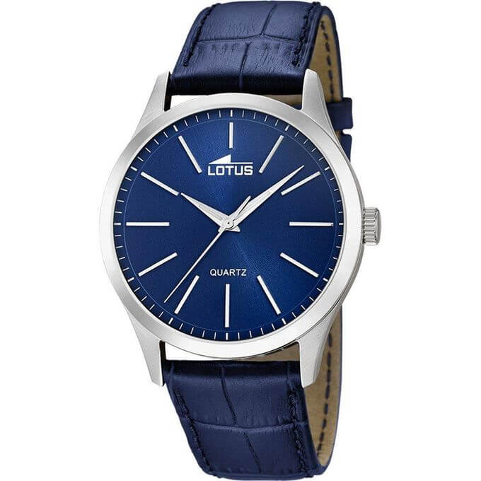 Lotus – Montre classique bleue en bracelet cuir bleu pour hommes – Diamètre 42 mm – 15961/A