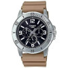 Casio – Montre en bracelet résine beige – Étanche – Argentée cadran noir – MTP-VD300-5B
