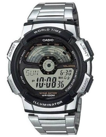 Casio – Montre digital pour hommes – Étanche 100 m – Bracelet en acier inoxydable – AE-1100WD-1AVDF Casio – Montre digital pour hommes – Étanche 100 m – Bracelet en acier inoxydable – AE-1100WD-1AVDF