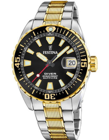 Festina – River Collection – Verre saphir anti-rayures – Étanche 200 m – Index fluorescents – F20706/3