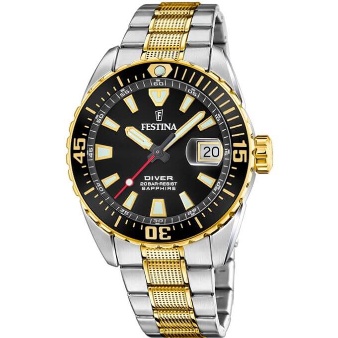 Festina – River Collection – Verre saphir anti-rayures – Étanche 200 m – Index fluorescents – F20706/3