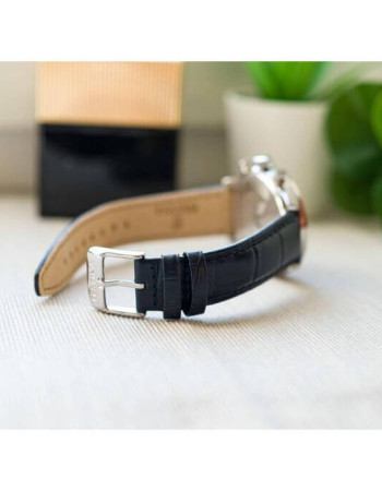 Festina – Montre chronographe bleu en bracelet cuir bleu – Index bronze – Étanche 50 m – F20542/4