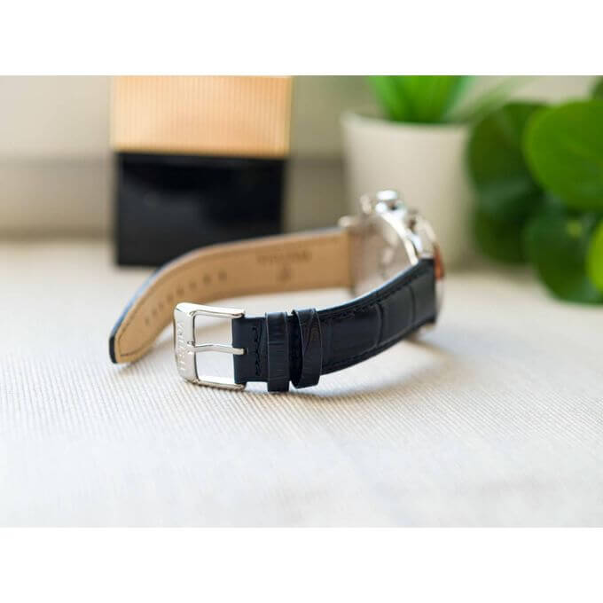 Festina – Montre chronographe bleu en bracelet cuir bleu – Index bronze – Étanche 50 m – F20542/4