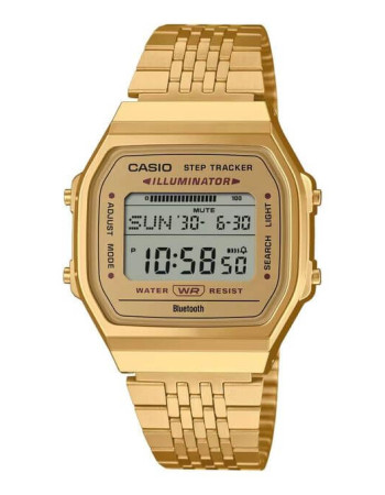 Casio – Dorée avec Bluetooth® pour connecter au smartphone – Vintage Collection – Bracelet inoxydable – ABL-100WEG-9A
