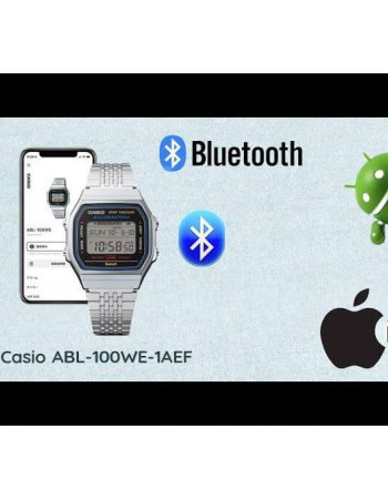 Casio – Dorée avec Bluetooth® pour connecter au smartphone – Vintage Collection – Bracelet inoxydable – ABL-100WEG-9A