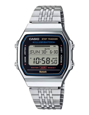 Casio – Vintage collection avec couplage par Bluetooth® avec votre smartphone – Argentée & bracelet en acier inoxydable – ABL-100WE-1A