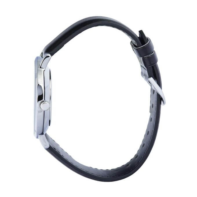 Casio – Montre classique pour hommes – Dotée d’un cadran sophistiqué, inspiré du marbre Noir – MTP-VT01LM-1A