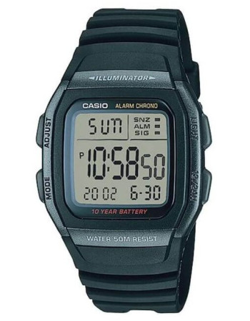 Casio – Montre digitale pour hommes – Bracelet en résine noir – Autonomie pile 10 ans – W-96H-1BV Casio – Montre digitale pour hommes – Bracelet en résine noir – Autonomie pile 10 ans – W-96H-1BV