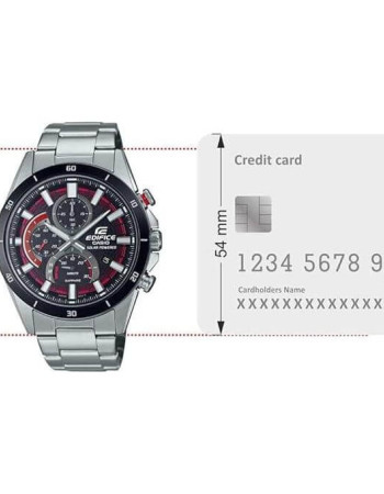 Casio – Ultra-mince, sportif et solaire – Cristal de saphir résistant aux rayures – Tout en acier inoxydable – EFS-S610DB-1AV