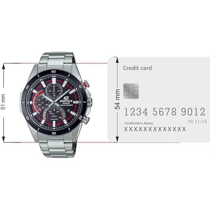 Casio – Ultra-mince, sportif et solaire – Cristal de saphir résistant aux rayures – Tout en acier inoxydable – EFS-S610DB-1AV