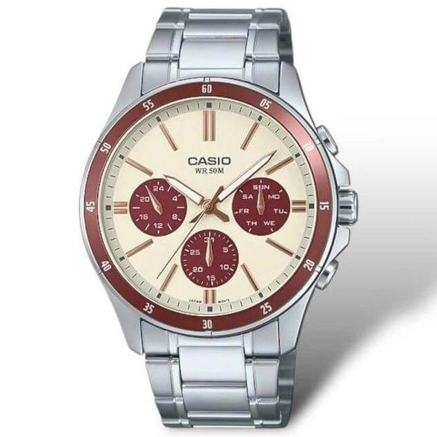 Casio – Montre fond vert-turquoise pour hommes – avec dateur – étanche 50 m – MTP-VD01D-3E1V