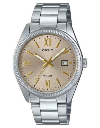 Casio – Montre classique fond doré pour hommes – Tout en acier inoxydable – Avec dateur – MTP-1302DD-9AV Casio – Montre classique fond doré pour hommes – Tout en acier inoxydable – Avec dateur – MTP-1302DD-9AV