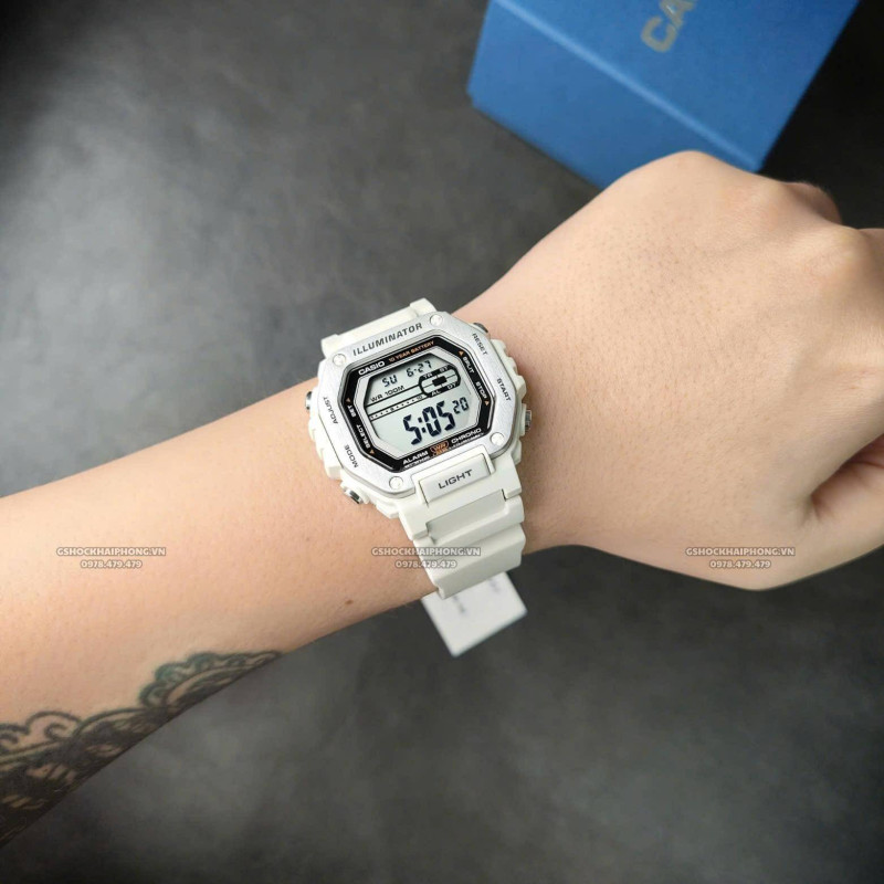 Lunette métallique – étanche jusqu'à 100 m, autonomie batterie de 10 ans – blanche – MWD-110H-8AV