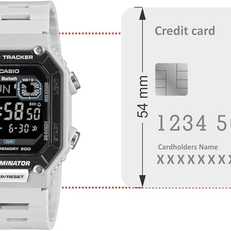 Casio – Montre digitale avec Bluetooth® pairing & affichage du nombre de pas effectués – Bracelet en résine blanc – WS-B1000-8BV