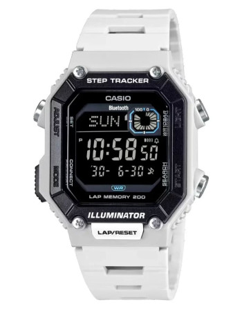 Casio – Montre digitale avec Bluetooth® pairing & affichage du nombre de pas effectués – Bracelet en résine blanc – WS-B1000-8BV Casio – Montre digitale avec Bluetooth® pairing & affichage du nombre de pas effectués – Bracelet en résine blanc – WS-B1000-8BV