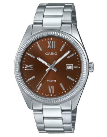 Casio – Montre classique pour hommes – Fond marron avec dateur – Étanche 50 m – MTP-1302DD-5AV Casio – Montre classique pour hommes – Fond marron avec dateur – Étanche 50 m – MTP-1302DD-5AV