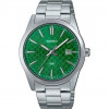 Casio – Argenté fond vert avec dateur – Bracelet en acier inoxydable – MTP-VD03D-3A1UDF