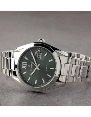 Festina – Fond vert pour hommes – Tout en acier inoxydable – Avec dateur – F20683/5
