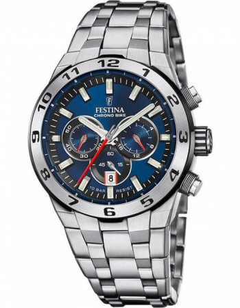 Festina – CHRONO BIKE BLEU – Chronographe & étanche 10 ATM – Tout en acier inoxydable – F20670/1